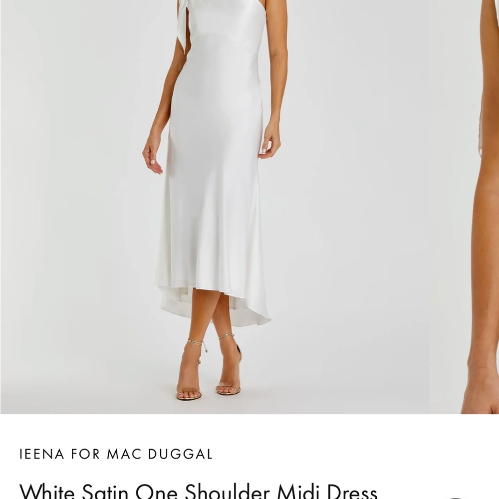 Mac Duggal White One Shoulder Dress
